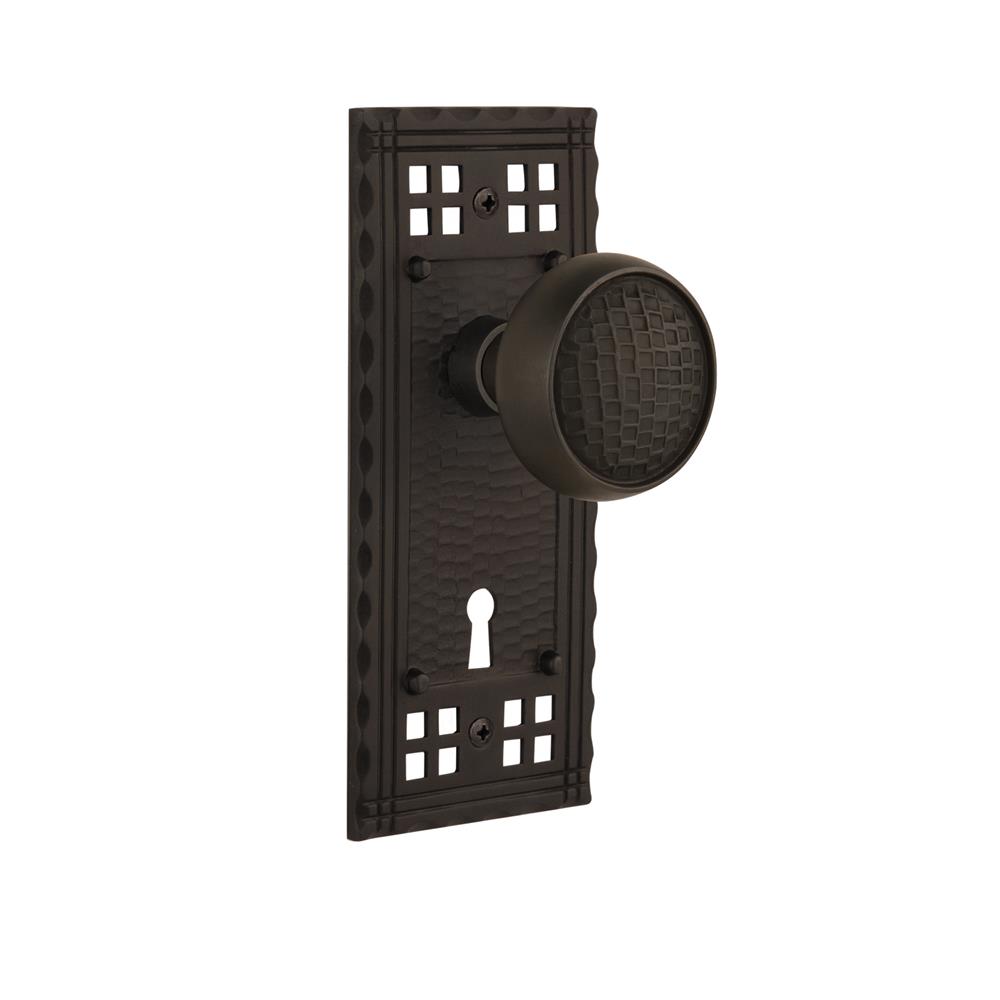 Nostalgic Warehouse CRACRA Mortise Craftsman Plate with Craftsman Knob and Keyhole in Oil